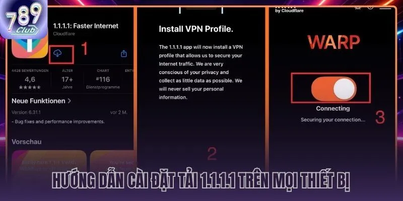 Các bước tải 1.1.1.1 trên Android, iOS và Windows đơn giản nhất